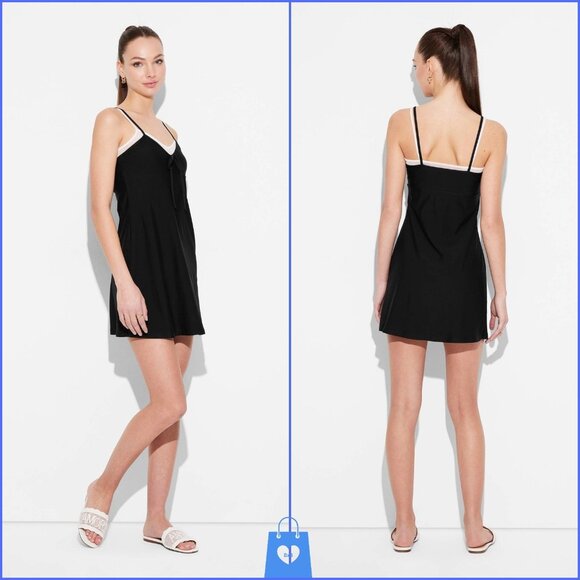 Small - Womens Layered Mini Slip Dress - Wild Fable - Black - Picture 1 of 5